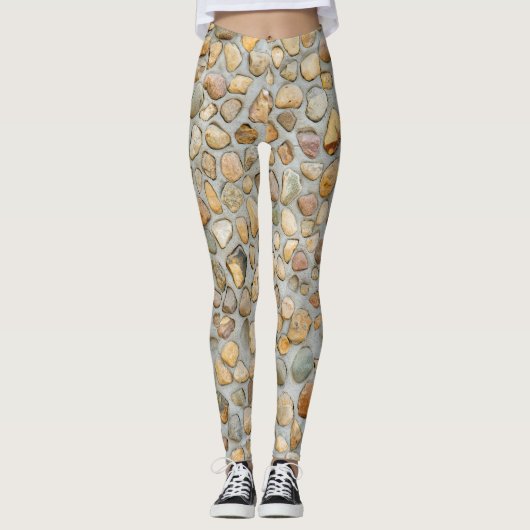 Rustikale Kieselsteinmauer Leggings (Vorderseite)