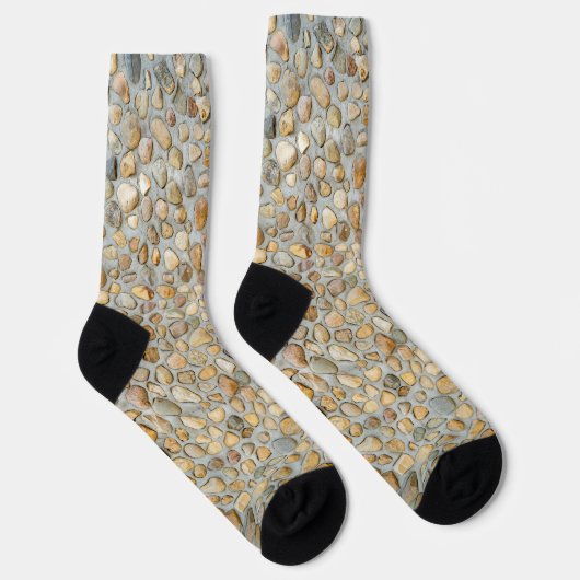 Rustikale Kieselsteinmauer Socken (Rechts)