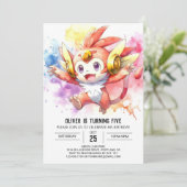 Rustikale Kinder Affe Geburtstag Einladung (Stehend Vorderseite)