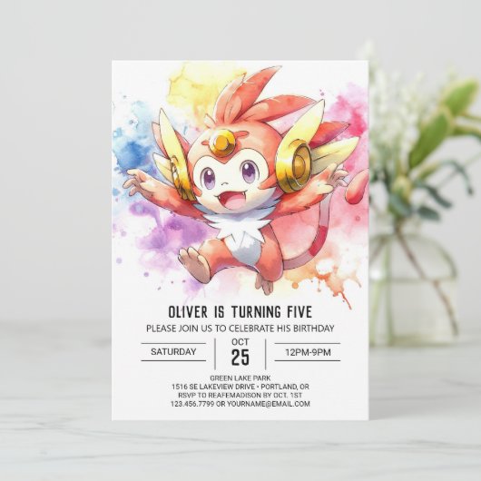 Rustikale Kinder Affe Geburtstag Einladung (Stehend Vorderseite)