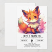 Rustikale Kinder Fox Geburtstag Einladung (Vorne/Hinten)