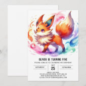 Rustikale Kinder Fox Geburtstag Einladung (Vorne/Hinten)