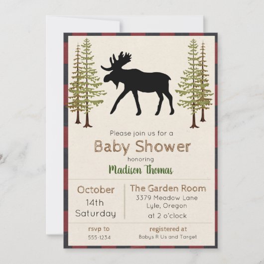 Rustikale Kinderdusche einladen Einladung (Vorderseite)