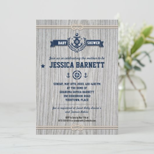 Rustikale Kinderdusche Einladung (Stehend Vorderseite)