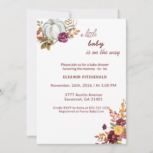 Rustikale Kinderdusche Einladung. Feiertagskarte (Vorderseite)