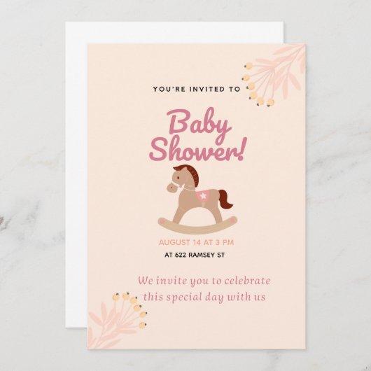 Rustikale Kinderdusche Einladung | Vorlage bearbei (Vorne/Hinten)