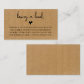 Rustikale Kinderdusche mit Buchanfrage Begleitkarte (Vorne/Hinten)