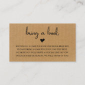 Rustikale Kinderdusche mit Buchanfrage Begleitkarte (Vorderseite)