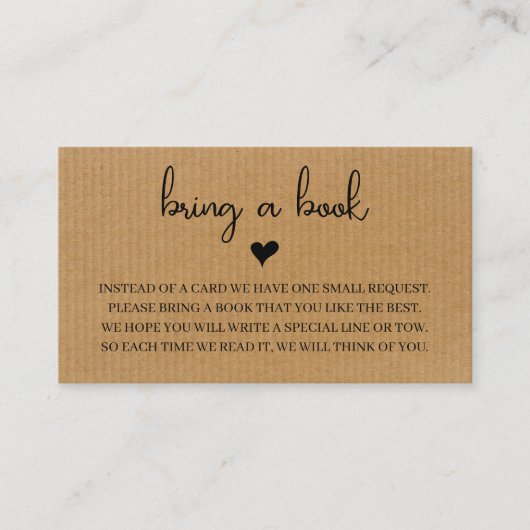 Rustikale Kinderdusche mit Buchanfrage Begleitkarte (Vorderseite)