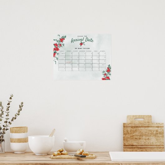 Rustikale Kinderdusche mit kleinen Tomaten Datum Poster (Küche)