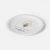 Rustikale King Protea Hochzeit  Pappteller (Schrägansicht)