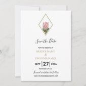 Rustikale King Protea Wedding rettet das Datum Save The Date (Vorderseite)
