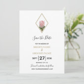 Rustikale King Protea Wedding rettet das Datum Save The Date (Stehend Vorderseite)