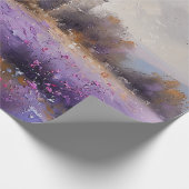 Rustikale Kirche und Lila Wildblumen Enttäuschung Geschenkpapier (Ecke)