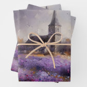 Rustikale Kirchenmalerei und Lila Wildblume Geschenkpapier Set (Beispiel)