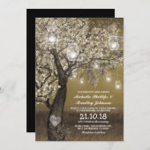 Rustikale Kirschbaum- und String-Lights Hochzeit Einladung (Vorne/Hinten)