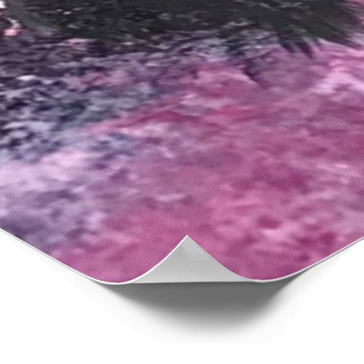 Rustikale Kirschblüten Liebe Roter Schirm Poster (Ecke)