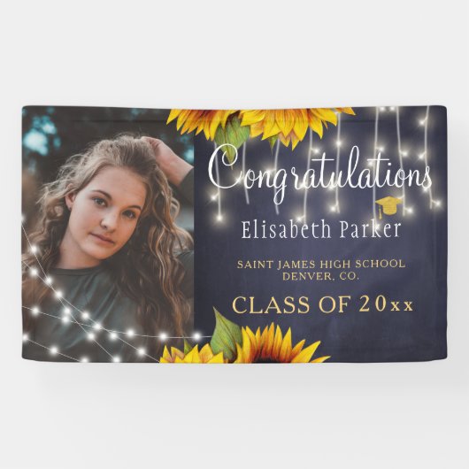 Rustikale Klasse der Sonnenblumen Glückwünsche 202 Banner (Horizontal)