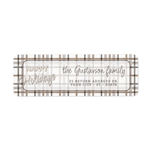 Rustikale Klasse Eleganter Karierter Musterurlaub (Vorne)