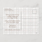 Rustikale Klasse Elegantes Kariertes Muster Feiertagspostkarte (Rückseite)