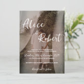 Rustikale Klassik Romantische Hochzeit Einladung (Stehend Vorderseite)