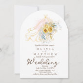 Rustikale klassische Blume Moderne Hochzeit Einladung (Vorderseite)