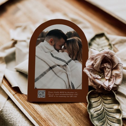 Rustikale Klassische Skriptkalligrafie QR Code Hoc Einladung