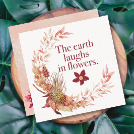 Rustikale Kleider-Blumenkarte