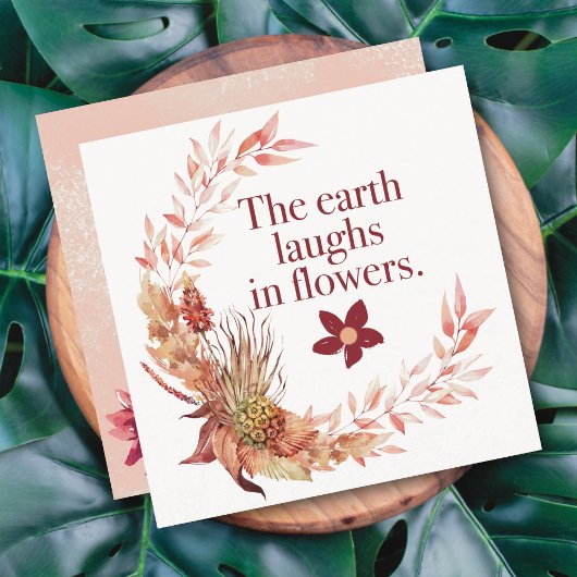 Rustikale Kleider-Blumenkarte