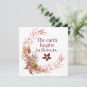 Rustikale Kleider-Blumenkarte (Stehend Vorderseite)