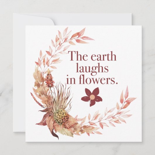 Rustikale Kleider-Blumenkarte (Vorderseite)