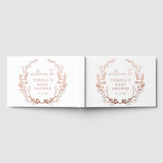 Rustikale Kleider Botanische Babydusche Begrüßung Gästebuch (Voll)