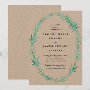 Rustikale Kleider-Grüne Einladung zur Hochzeit