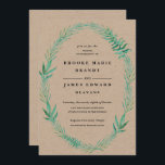 Rustikale Kleider-Grüne Einladung zur Hochzeit<br><div class="desc">Herrliche Hochzeitseinladungen am Trend mit einem grünen,  rustikalen Kranz,  der die Einladung durchzieht. Die schöne Typografie und der schwarze Text mit all dem macht dieses Design wirklich auffällig. Inspiriert von Grün und unserem Lieblingsfarm,  sind diese Einladungen rustikal und elegant mit einer schicken,  aber traditionellen Touch.</div>