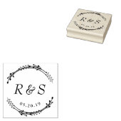 Rustikale Kleider-Monogramm Hochzeit speichern Sie Gummistempel (Stempel)