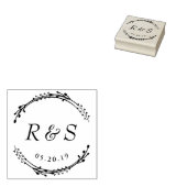 Rustikale Kleider-Monogramm Hochzeit speichern Sie Gummistempel (Stempel)