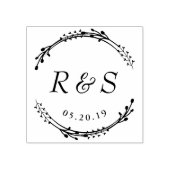 Rustikale Kleider-Monogramm Hochzeit speichern Sie Gummistempel (Prägung)