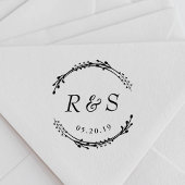 Rustikale Kleider-Monogramm Hochzeit speichern Sie Gummistempel