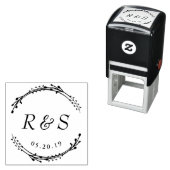 Rustikale Kleider-Monogramm Hochzeit speichern Sie Permastempel (Beispiel)