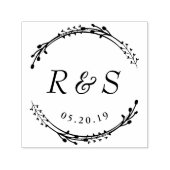 Rustikale Kleider-Monogramm Hochzeit speichern Sie Permastempel (Design)