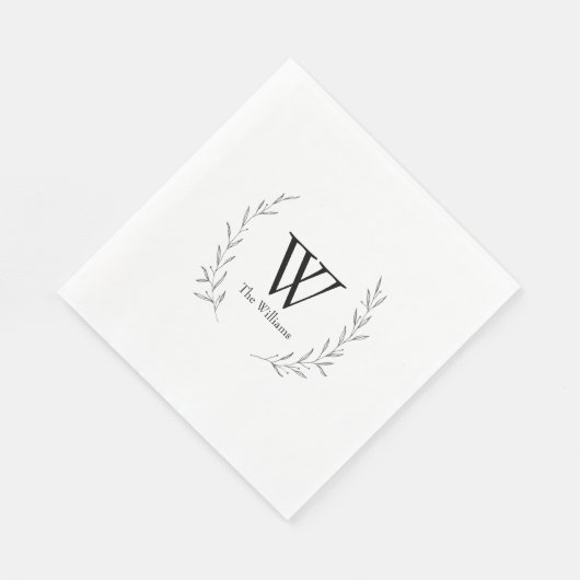 Rustikale Kleider-Personalisiert-Monogramm-Hochzei Serviette (Ecke)