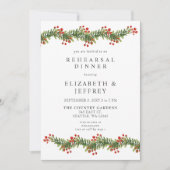 Rustikale Kleider von Holly Weihnachten Probe Aben Einladung (Vorderseite)