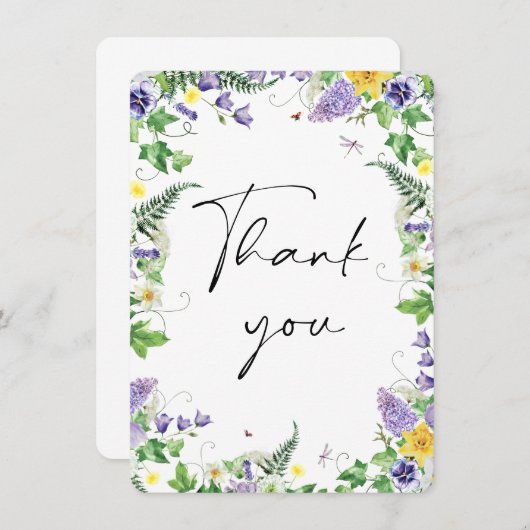 Rustikale Kleidungsstücke und Wildblumen Dankeschö Dankeskarte (Vorne/Hinten)