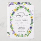 Rustikale Kleidungsstücke, Wildblumen & Gedicht Ki Einladung (Vorne/Hinten)