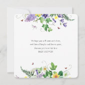 Rustikale Kleidungsstücke, Wildblumen & Gedicht Ki Einladung (Rückseite)