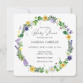 Rustikale Kleidungsstücke, Wildblumen & Gedicht Ki Einladung