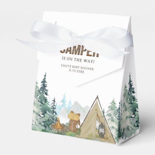 Rustikale kleine Camper Kinderdusche Geschenkschachtel (Vorderseite)