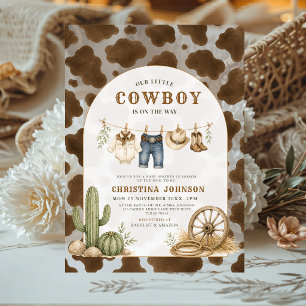 Rustikale kleine Cowboy-Acryl-Baby-Party Acryleinladungen