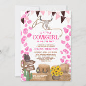 Rustikale kleine Cowgirl Western Kuh Babydusche Einladung (Vorderseite)