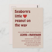 Rustikale kleine Erdnuss auf dem Weg Babydusche Postkarte (Vorne/Hinten)